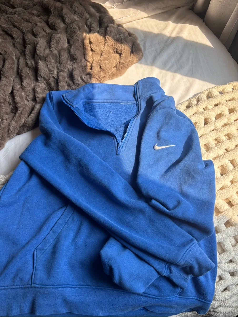 Nike women’s Royal Blue Half-Zip Pullover with Swoosh